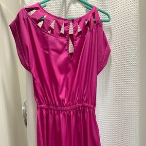 Magenta cut out dress